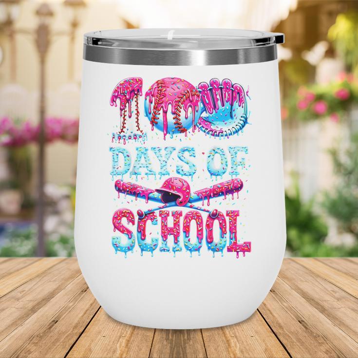 100 Days Of School Baseball Ice Cream Drip For Boys Kid Wine Tumbler