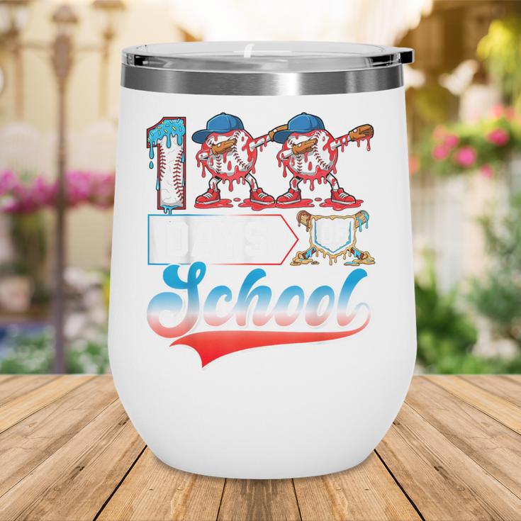 100 Days Of School Boys Baseball Drip 100th Day Dabbing Ball Wine Tumbler 100 Days Of School Boys Baseball Drip 100th Day Dabbing Ball Wine Tumbler