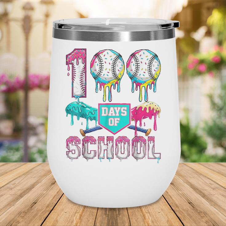 100 Days Of School Boys Kids 100th Day Of School Baseball Wine Tumbler