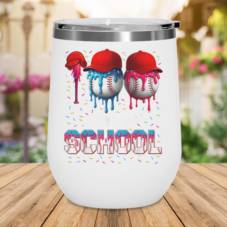 100 Days Of School Dripping Baseball 100th Day Teacher Boy Wine Tumbler