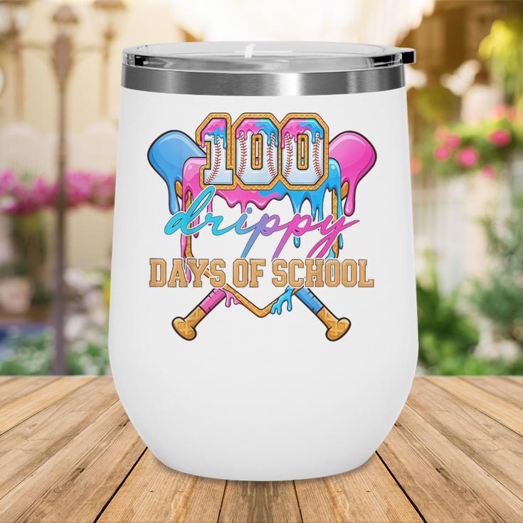 100 Drippy Days Of School Baseball Ice Cream Drip Boys Kids Wine Tumbler 100 Drippy Days Of School Baseball Ice Cream Drip Boys Kids Wine Tumbler