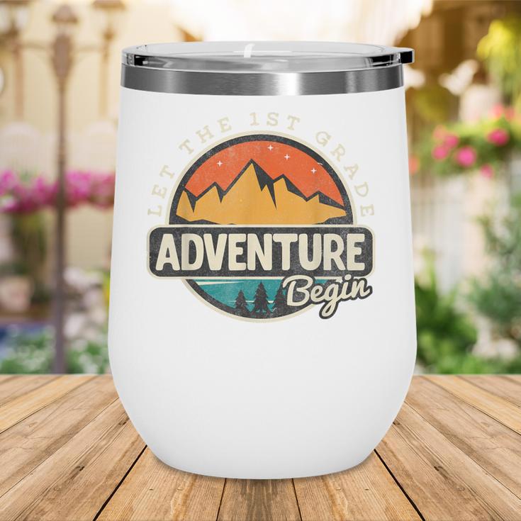 1st First Grade Shirt Adventure Begin Back To School Wine Tumbler