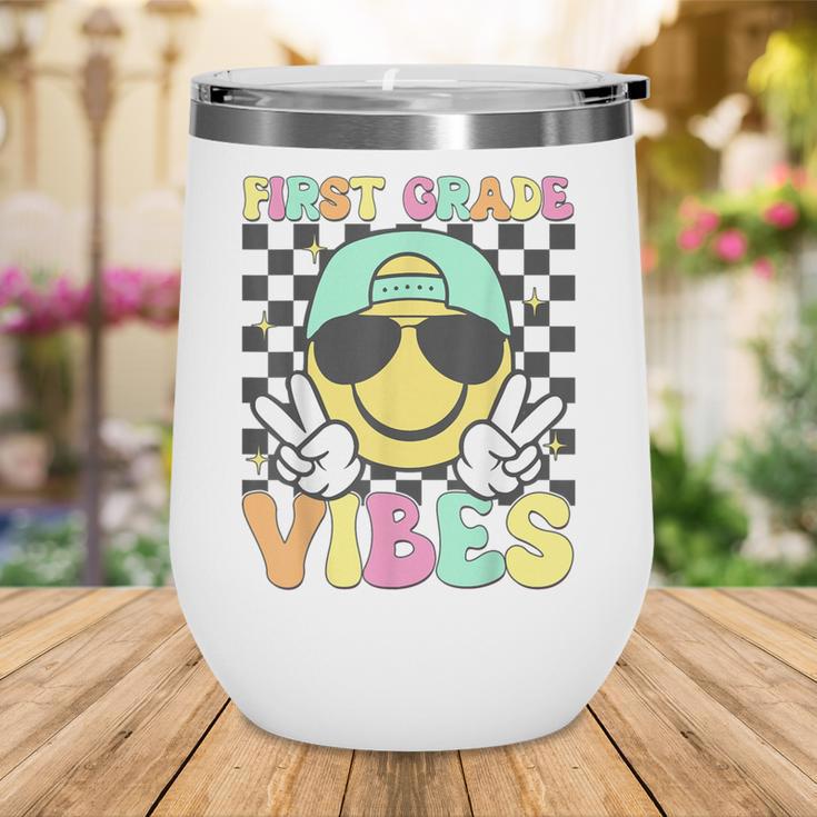 1st Grade Vibes Smile Face Back To School First Grade Wine Tumbler