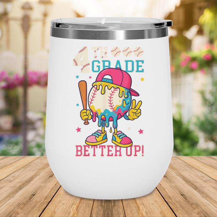 4th Grade Back To School Baseball Drip Ice Cream Game On Wine Tumbler