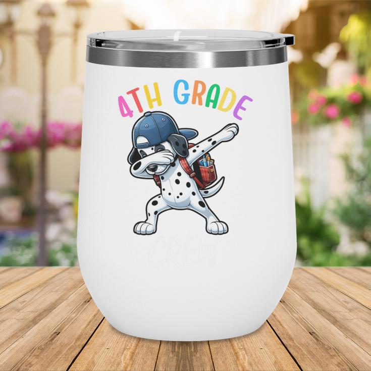 4th Grade Crew Dalmatian Dog Dabbing Back To School Premium Tri-Blend Wine Tumbler