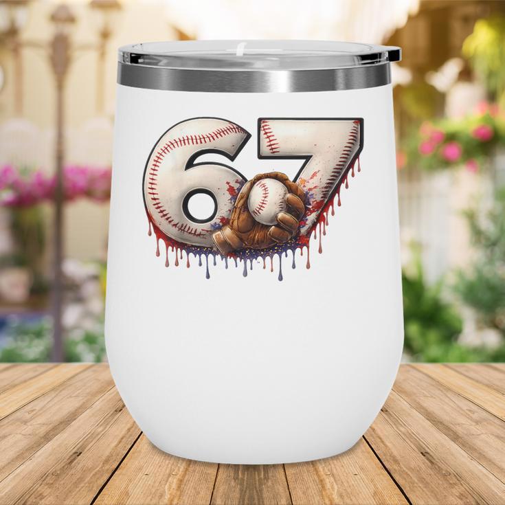 6 7 Six Seven American Baseball Graphic Wine Tumbler