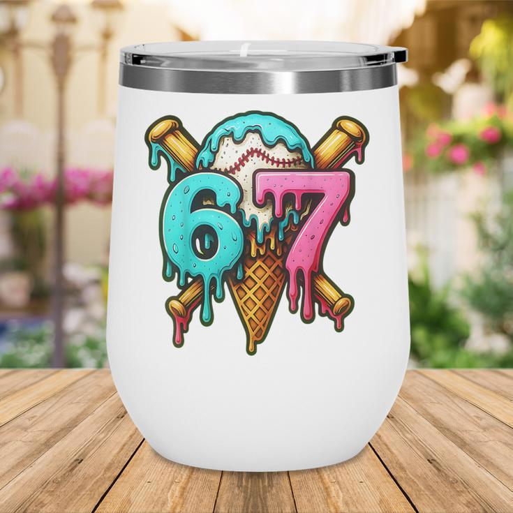 67 Baseball Ice Cream Drip Kids Wine Tumbler
