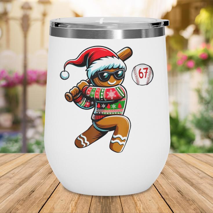67 Gingerbread Man Playing Baseball Christmas 6 7 Meme Wine Tumbler 67 Gingerbread Man Playing Baseball Christmas 6 7 Meme Wine Tumbler