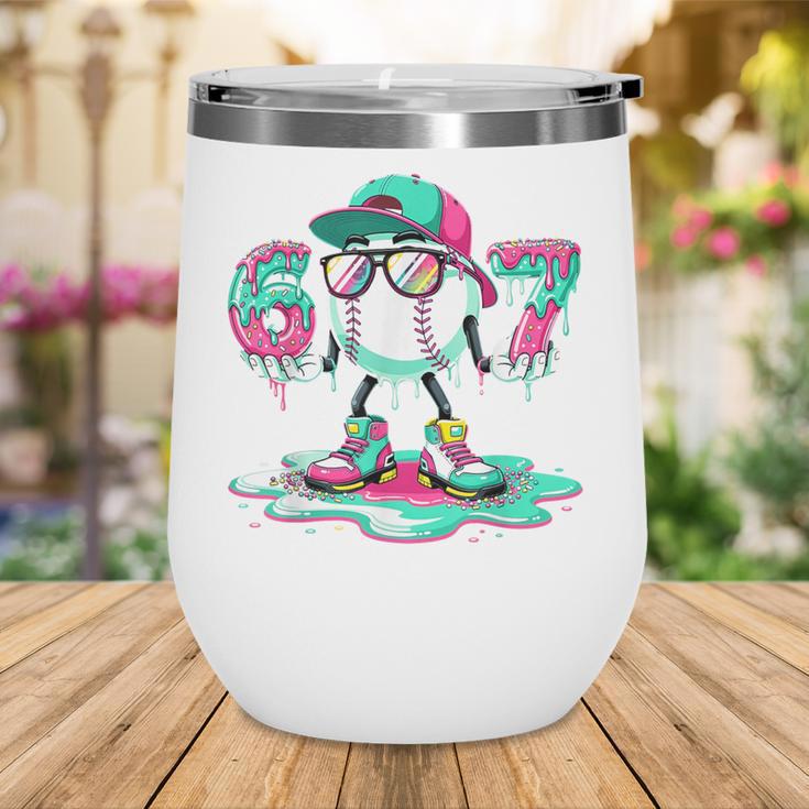 67 Meme Six Seven 6 7 Meme Baseball Ice Cream Drip Wine Tumbler