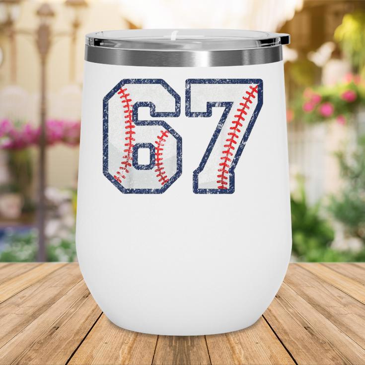 67 Sports Meme – Baseball Number 6 7 Wine Tumbler