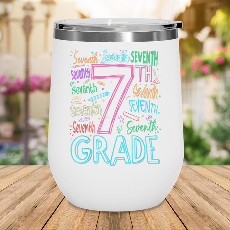 7th Grade Typography Team Seventh Grade Back To School Kids Wine Tumbler