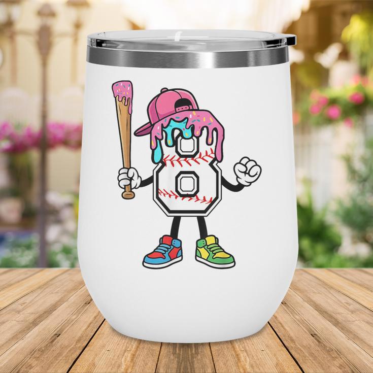 8th Birthday Baseball Ice-Cream Drip 8 Years Old Boys Girls Wine Tumbler 8th Birthday Baseball Ice-Cream Drip 8 Years Old Boys Girls Wine Tumbler