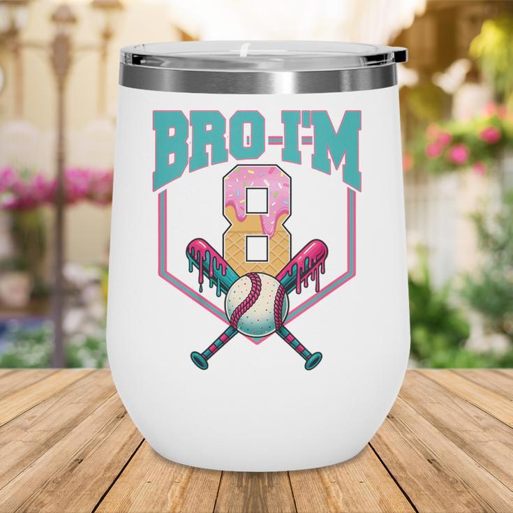 8th Birthday Boy Bro I'm 8 Years Old Baseball Theme Wine Tumbler