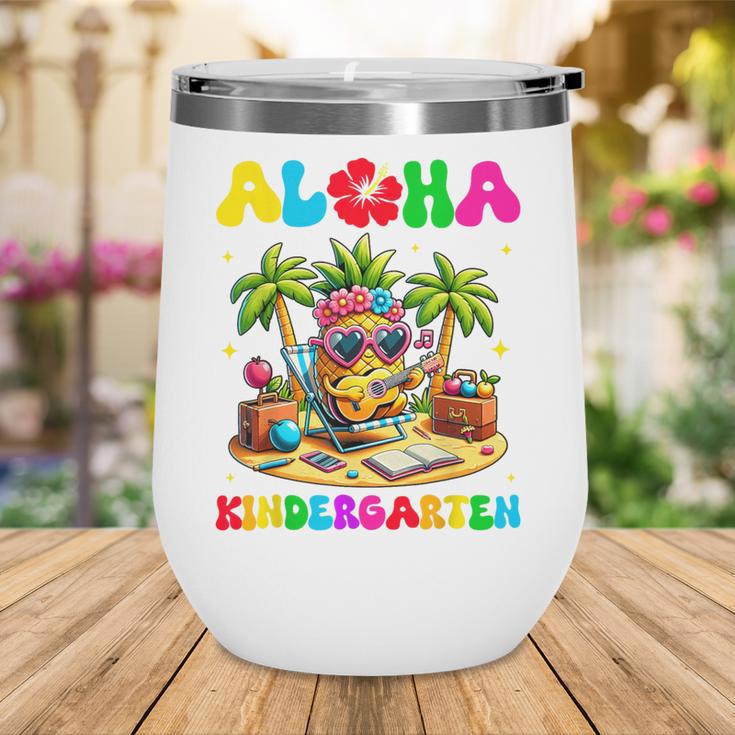 Aloha Kindergarten Pineapple Hawaii Back To School Kids Girl Wine Tumbler Aloha Kindergarten Pineapple Hawaii Back To School Kids Girl Wine Tumbler