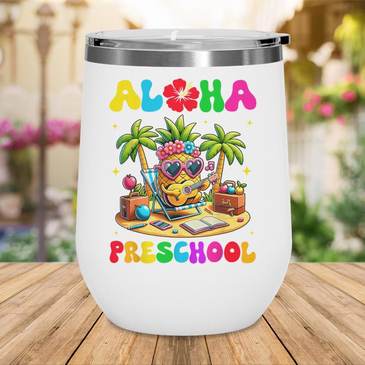 Aloha Preschool Pineapple Hawaii Back To School Kids Girl Wine Tumbler