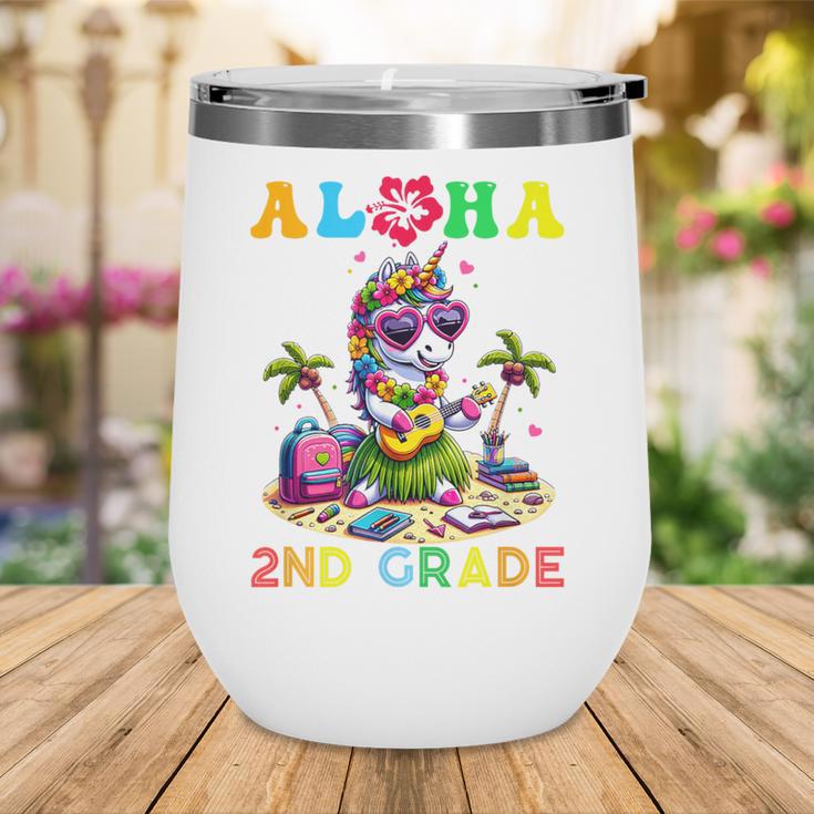 Aloha Second Grade Unicorn Hawaii Back To School Kids Girl Wine Tumbler Aloha Second Grade Unicorn Hawaii Back To School Kids Girl Wine Tumbler