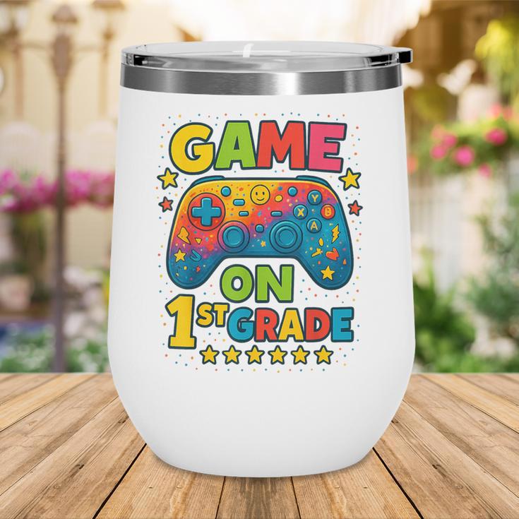 Back To School 1st Grade Boys Gamer First Day School Level Wine Tumbler Back To School 1st Grade Boys Gamer First Day School Level Wine Tumbler
