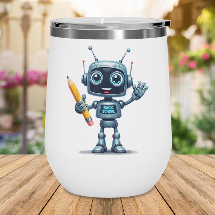 Back To School 2025 Robot Pencil For Kids Wine Tumbler
