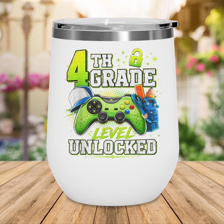 Back To School 4th Fourth Grade Level Unlocked Gamer Kid Wine Tumbler Back To School 4th Fourth Grade Level Unlocked Gamer Kid Wine Tumbler