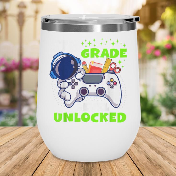 Back To School 5th Grade Level Unlocked Gamer Boys Kids Wine Tumbler
