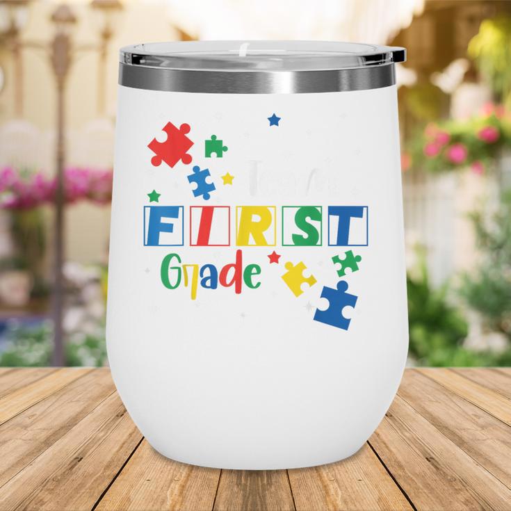 Back To School Autism Puzzle Pieces Autistic First Grade ASD Wine Tumbler Back To School Autism Puzzle Pieces Autistic First Grade ASD Wine Tumbler