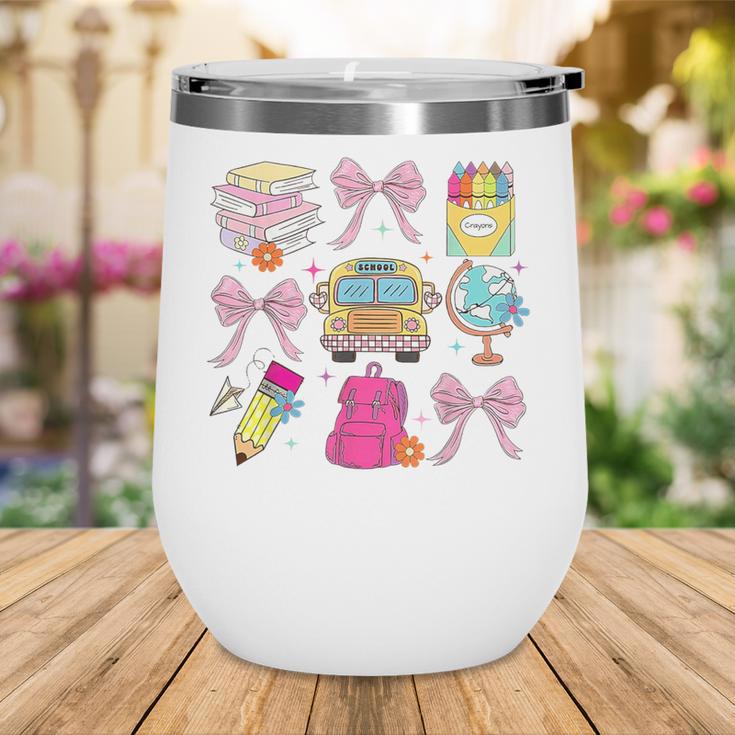Back To School Coquette School Bus Pencil Wine Tumbler