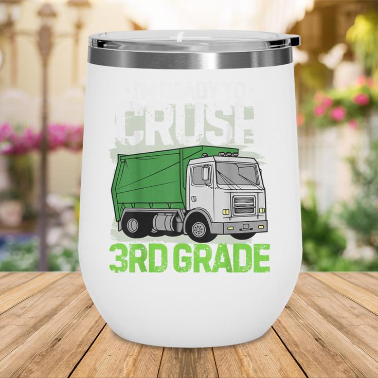 Back To School First Day Of 3rd Grade Garbage Truck Boys Wine Tumbler Back To School First Day Of 3rd Grade Garbage Truck Boys Wine Tumbler