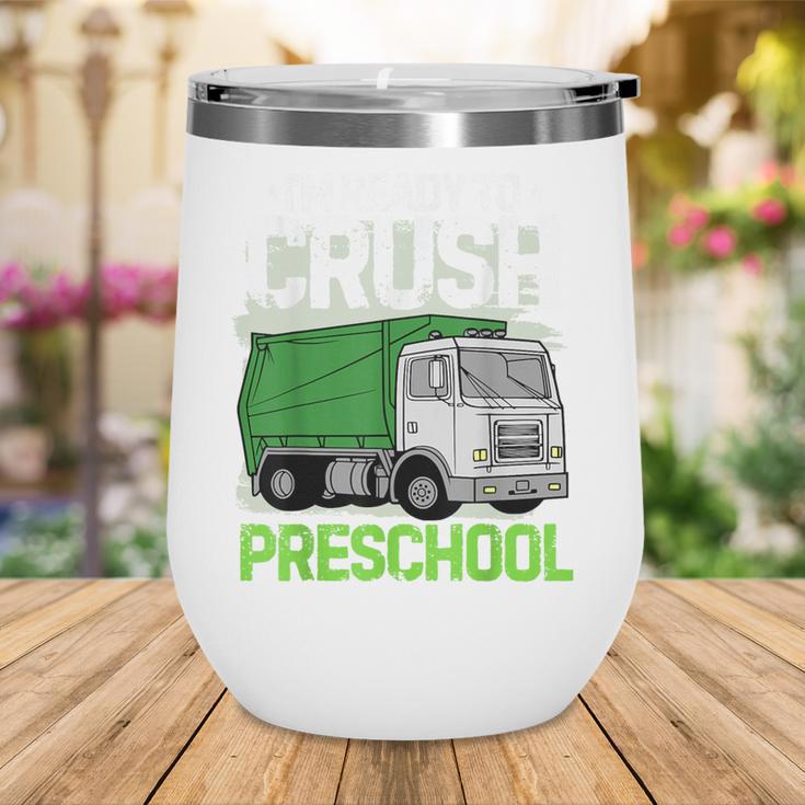 Back To School First Day Of Preschool Garbage Truck Boys Wine Tumbler Back To School First Day Of Preschool Garbage Truck Boys Wine Tumbler