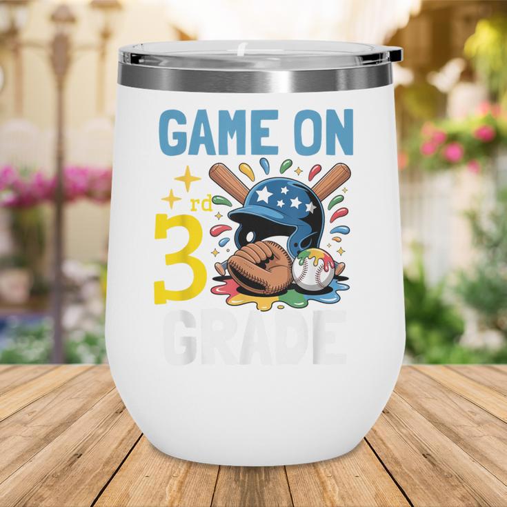 Back To School Game On Third Grade Baseball First Day Boys Wine Tumbler