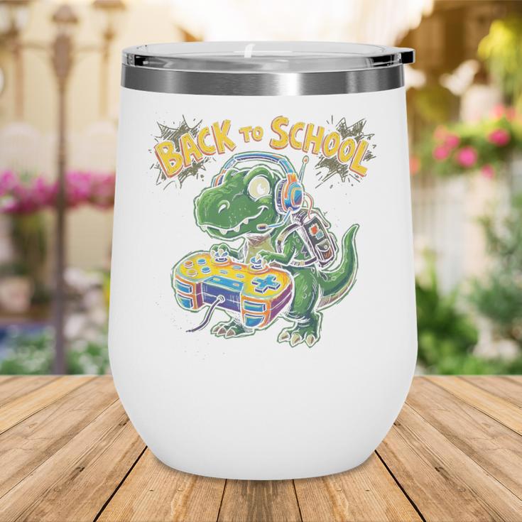 Back To School Gaming First Grade DinosaurRex Boys Wine Tumbler