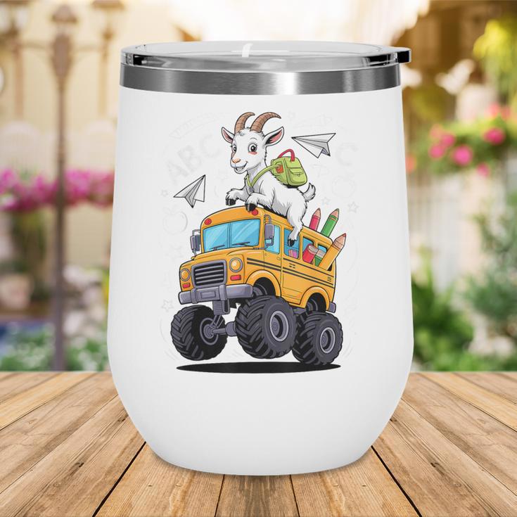Back To School Goat School Bus 100 Days Of School Wine Tumbler