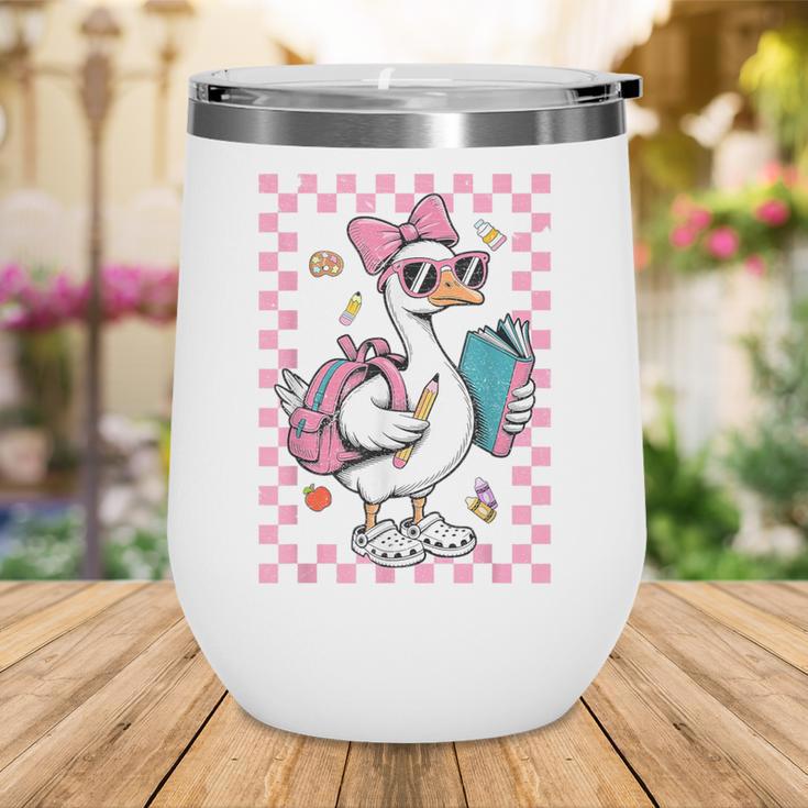 Back To School Goose First Day Of School Boy Girl Wine Tumbler Back To School Goose First Day Of School Boy Girl Wine Tumbler
