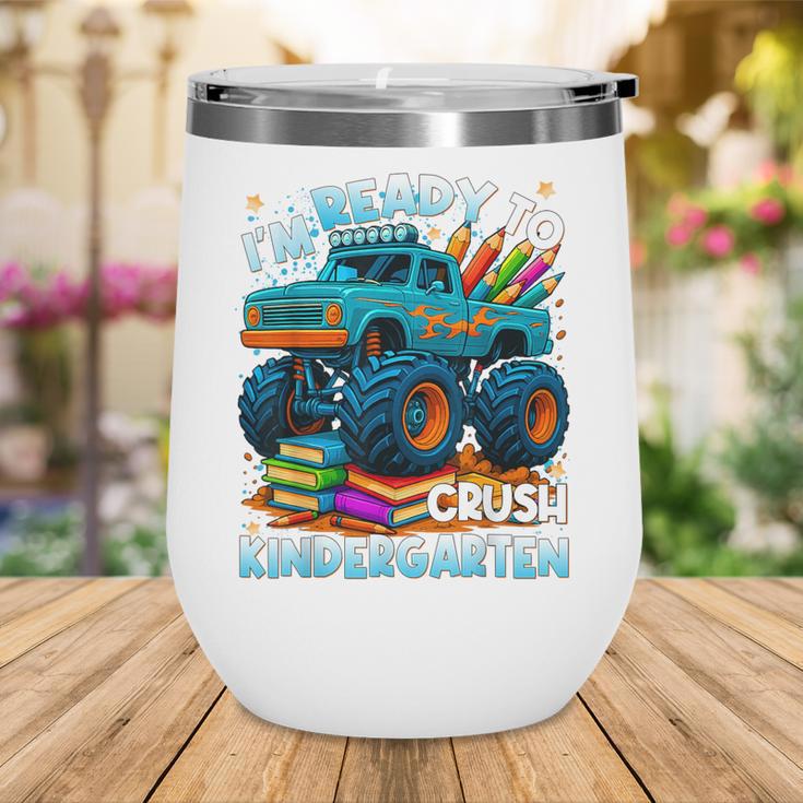 Back To School Ready To Crush Kindergarten Monster Truck Boy Wine Tumbler Back To School Ready To Crush Kindergarten Monster Truck Boy Wine Tumbler