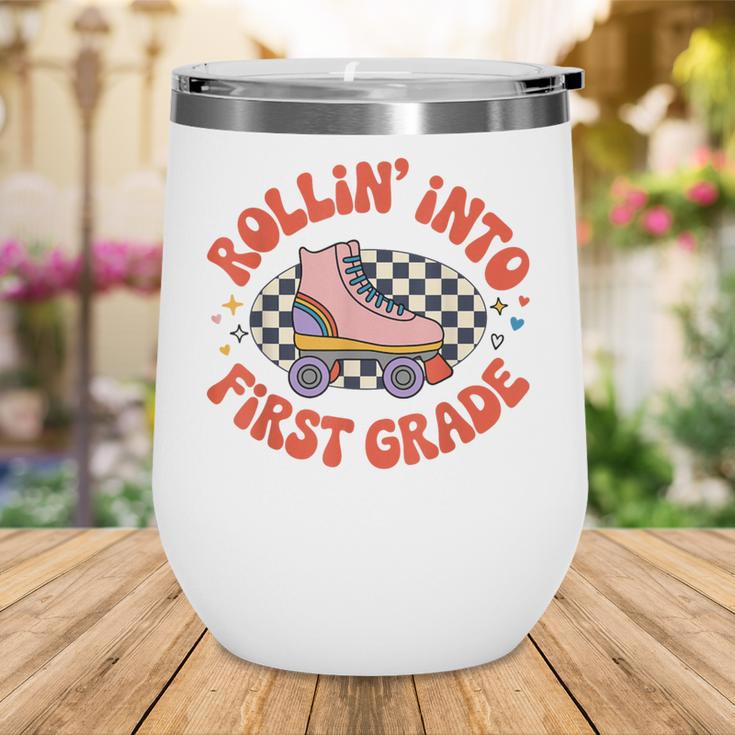 Back To School Rollin Into First Grade Girls Wine Tumbler Back To School Rollin Into First Grade Girls Wine Tumbler