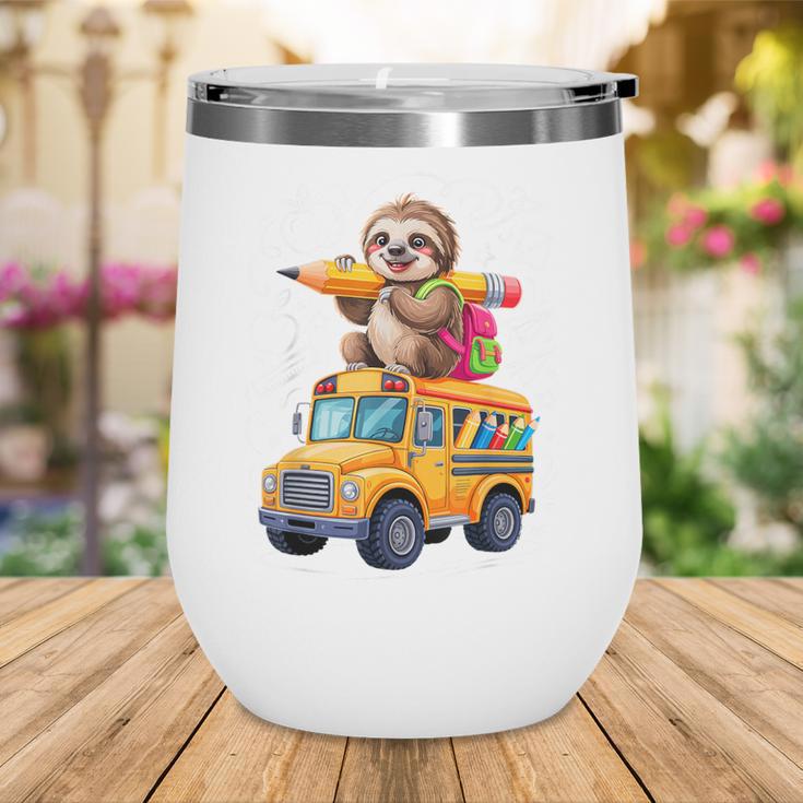Back To School Sloth School Bus 100 Days Of School Wine Tumbler