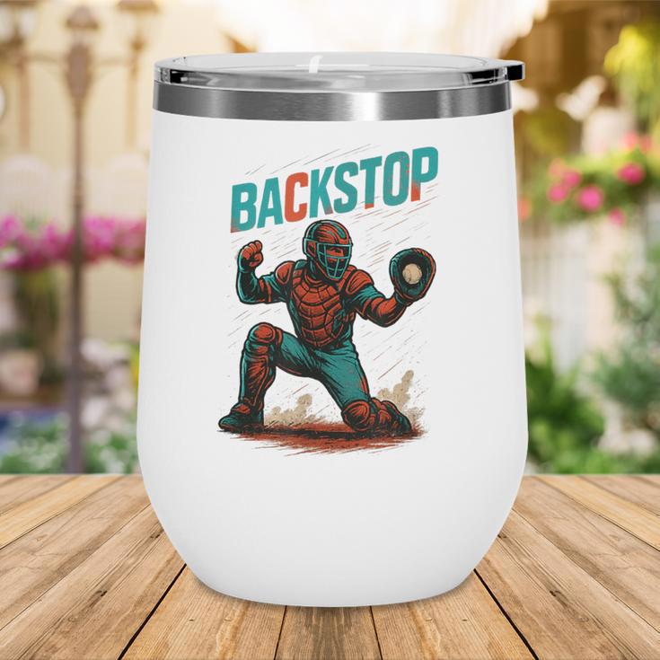 Backstop Catcher Baseball Graphic Wine Tumbler Backstop Catcher Baseball Graphic Wine Tumbler
