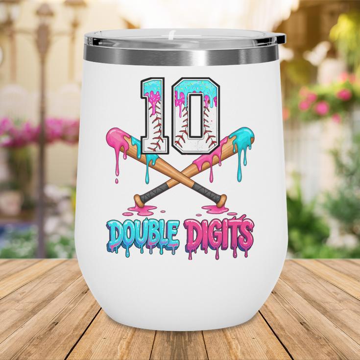 Baseball 10 Year Old Ice Cream Drip 10th Bday Double Digits Wine Tumbler Baseball 10 Year Old Ice Cream Drip 10th Bday Double Digits Wine Tumbler