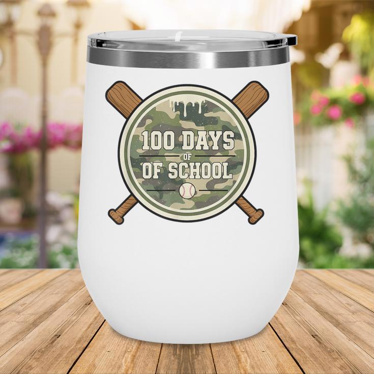 Baseball 100th Day Of School Camouflage Wine Tumbler