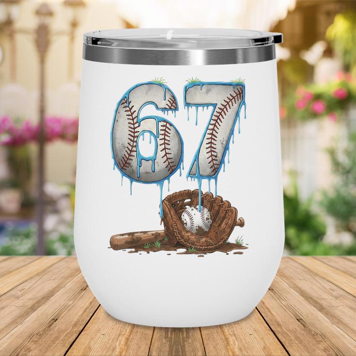 Baseball 67 Six Seven Meme 6-7 Drip Baseball Boys Men Wine Tumbler