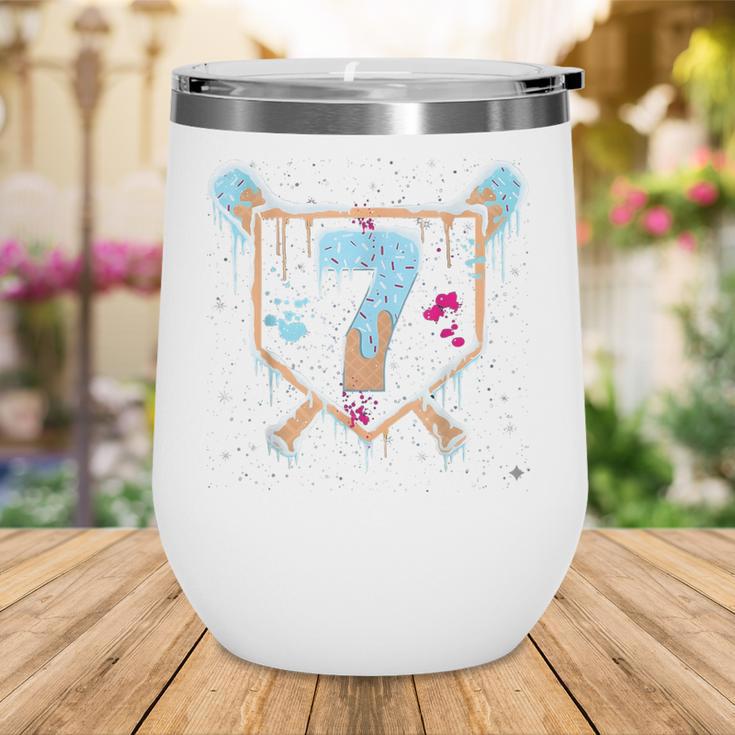 Baseball 7 Year Old Ice Cream Drip 7th Birthday Boy Number 7 Wine Tumbler Baseball 7 Year Old Ice Cream Drip 7th Birthday Boy Number 7 Wine Tumbler