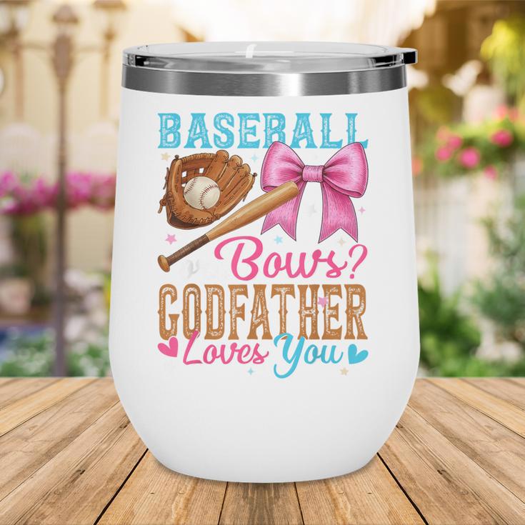 Baseball Or Bows Godfather Loves You Gender Reveal Wine Tumbler