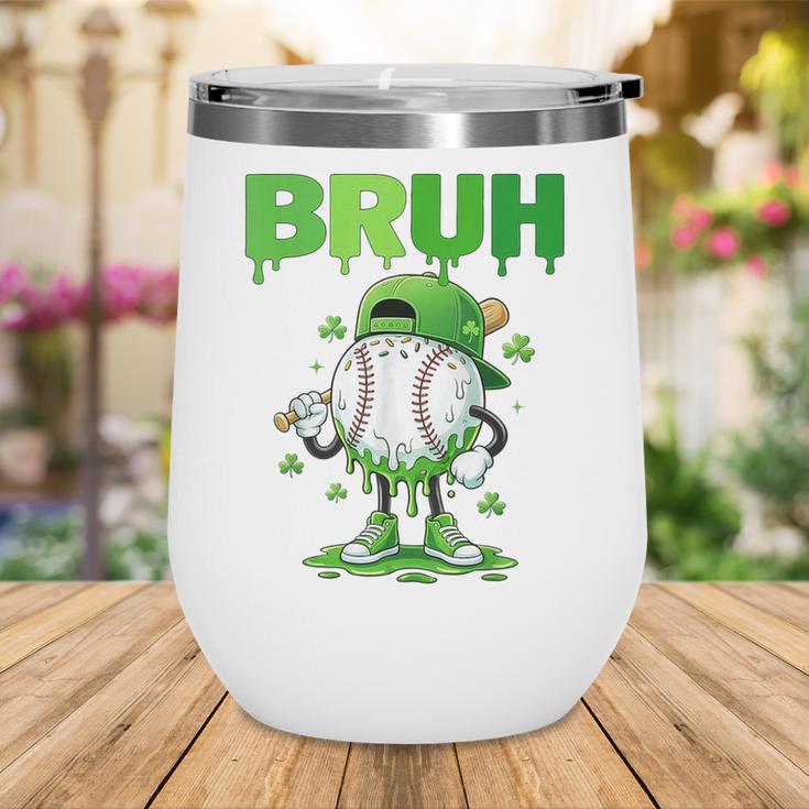 Baseball Bruh Drip Ice Cream Youth Boy St Patricks Day Wine Tumbler