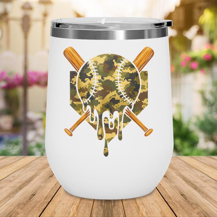 Baseball Camo Boys Ice Cream Youth Baseball Wine Tumbler