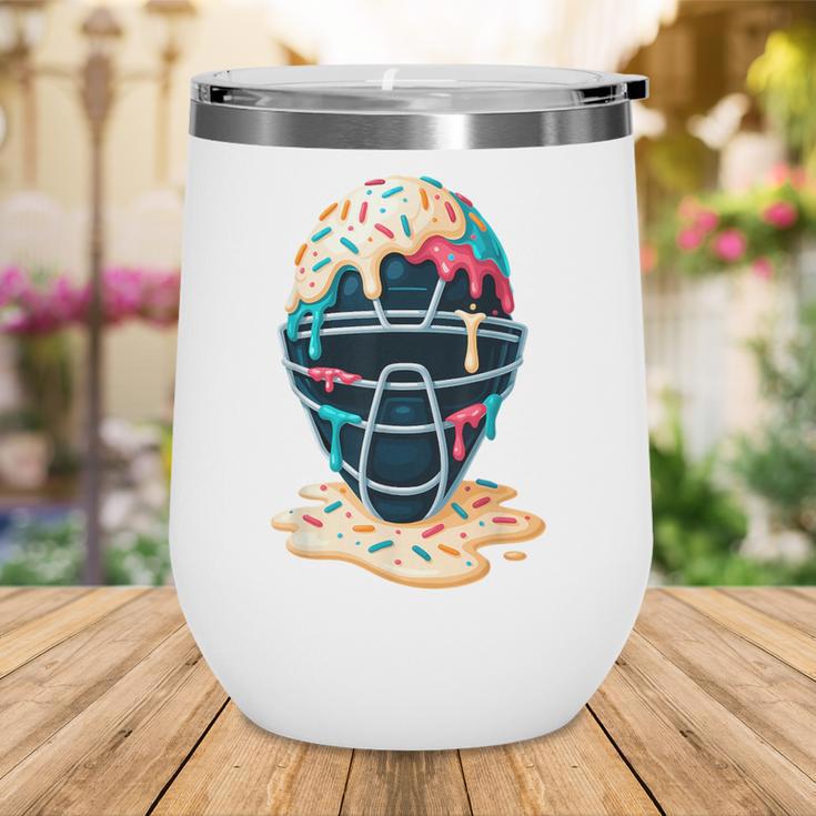 Baseball Catcher Mask Ice Cream Dripping Baseball Boy Youth Wine Tumbler Baseball Catcher Mask Ice Cream Dripping Baseball Boy Youth Wine Tumbler