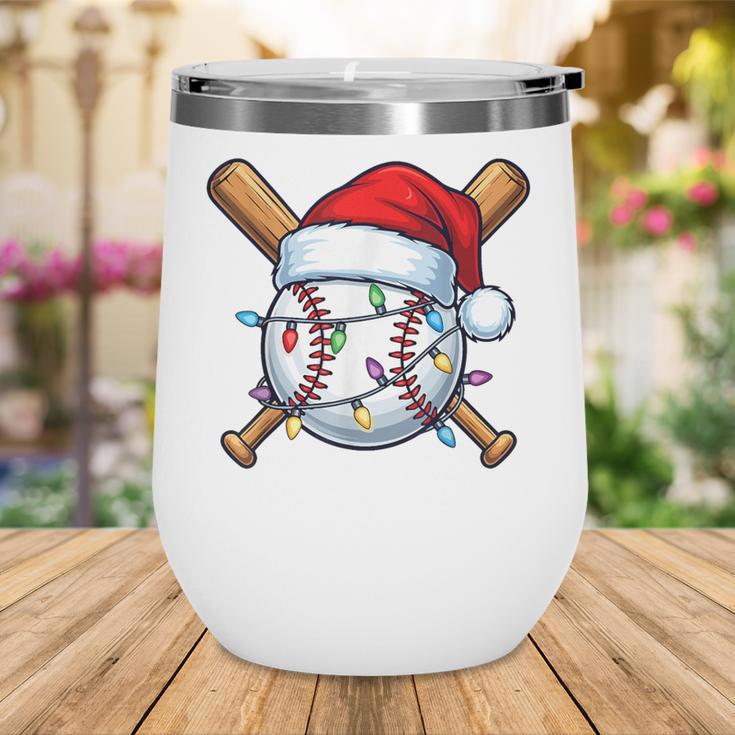 Baseball Christmas Lights Santa Christmas Baseball Player Wine Tumbler Baseball Christmas Lights Santa Christmas Baseball Player Wine Tumbler