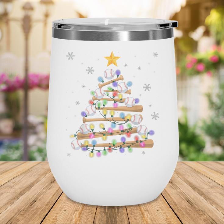 Baseball Christmas Tree Light Xmas Baseball Boys Kids Wine Tumbler