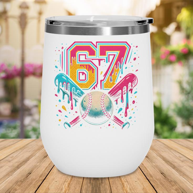 Baseball Drip 6 7 Number 67 Six Seven Meme Boys Kids Wine Tumbler