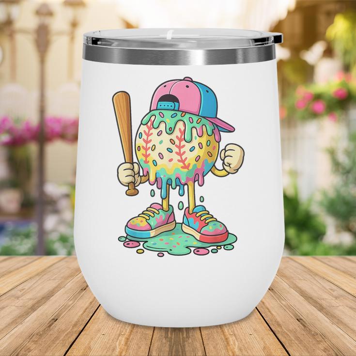 Baseball Drip For Boys Ice Cream Drip Baseball Sport Wine Tumbler