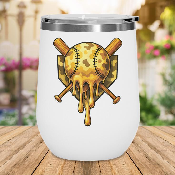 Baseball Drip Ice Cream Camo Cool Wine Tumbler Baseball Drip Ice Cream Camo Cool Wine Tumbler