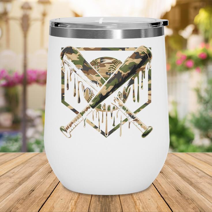 Baseball Drip Ice Cream Camo Home Plate Bats Sports Game Day Wine Tumbler Baseball Drip Ice Cream Camo Home Plate Bats Sports Game Day Wine Tumbler